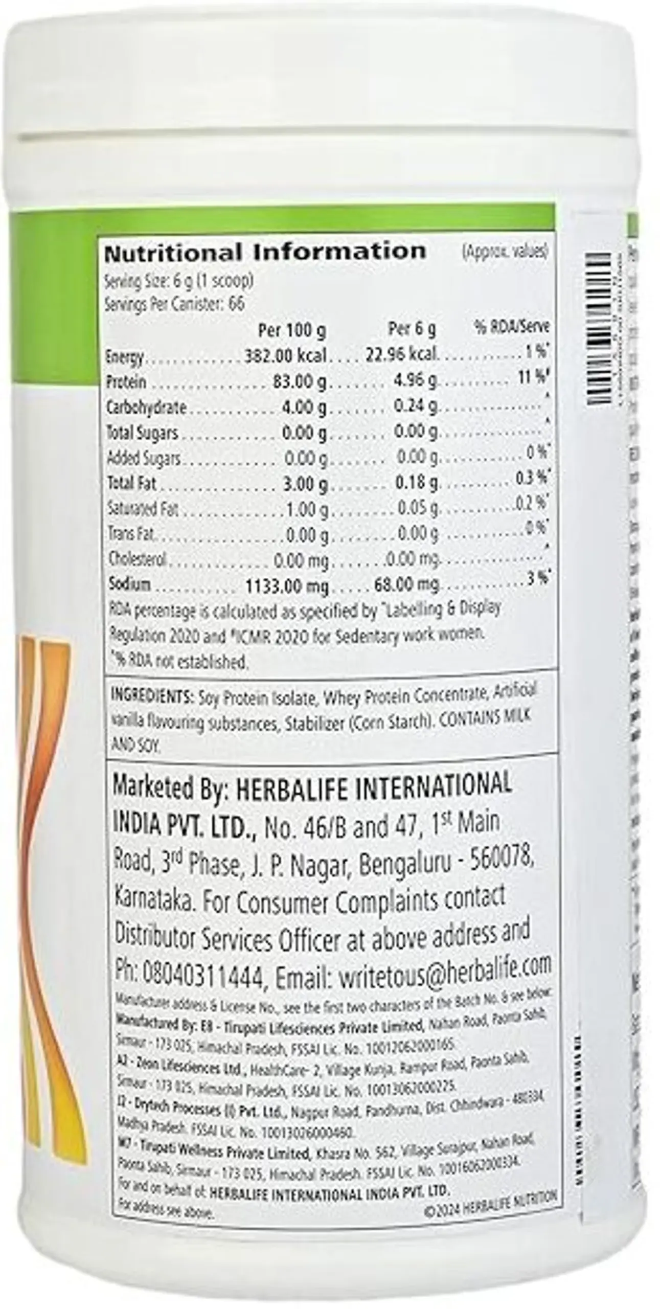 Herbalife Nutrition Protein Powder 400g - Image 2